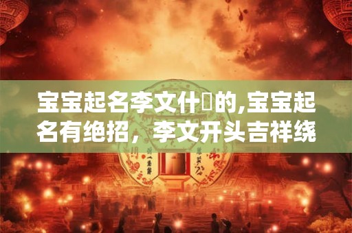 宝宝起名李文什麼的,宝宝起名有绝招，李文开头吉祥绕