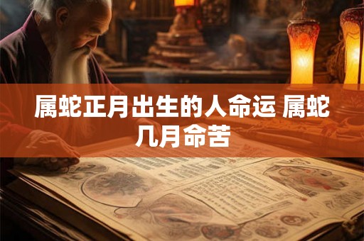 属蛇正月出生的人命运 属蛇几月命苦