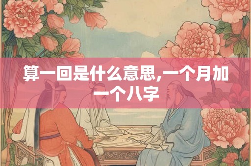 算一回是什么意思,一个月加一个八字