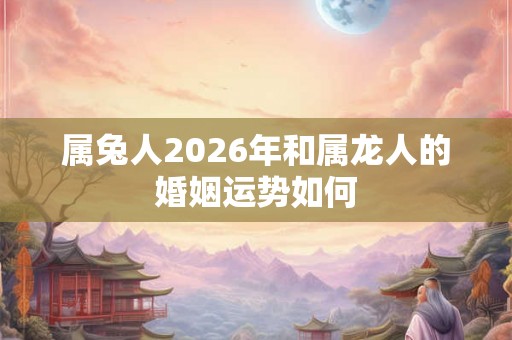 属兔人2026年和属龙人的婚姻运势如何