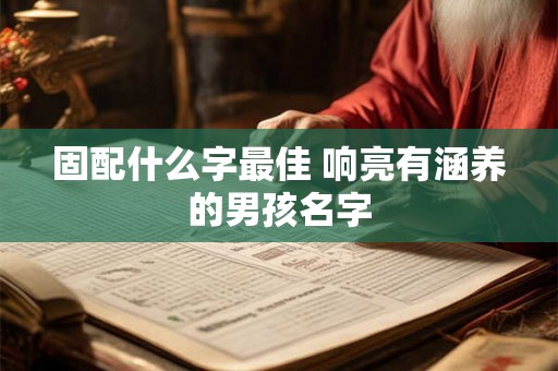 固配什么字最佳 响亮有涵养的男孩名字