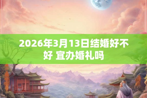 2026年3月13日结婚好不好 宜办婚礼吗