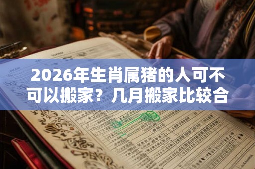 2026年生肖属猪的人可不可以搬家?几月搬家比较合适? 2026年生肖属猪的人可不可以搬家?几月搬家比较合适?