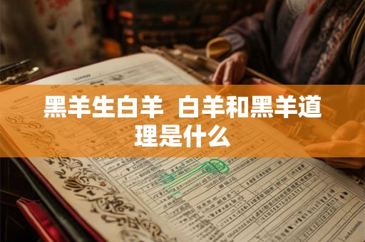 黑羊生白羊  白羊和黑羊道理是什么
