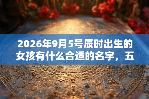 2026年9月5号辰时出生的女孩有什么合适的名字，五行属什么