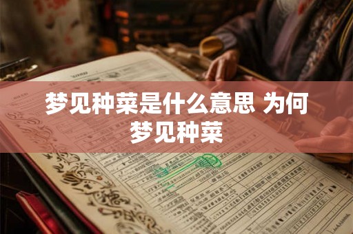 梦见种菜是什么意思 为何梦见种菜