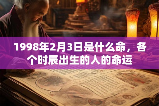 1998年2月3日是什么命，各个时辰出生的人的命运