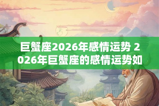 巨蟹座2026年感情运势 2026年巨蟹座的感情运势如何