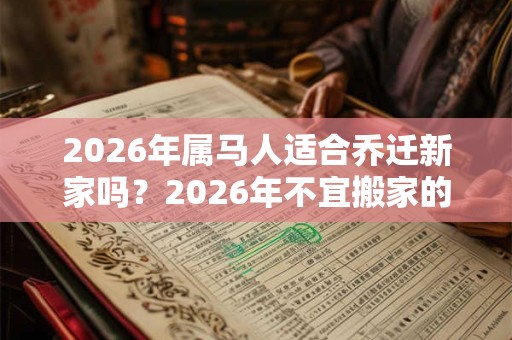 2026年属马人适合乔迁新家吗？2026年不宜搬家的属相