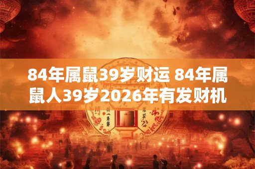 84年属鼠39岁财运 84年属鼠人39岁2026年有发财机会吗