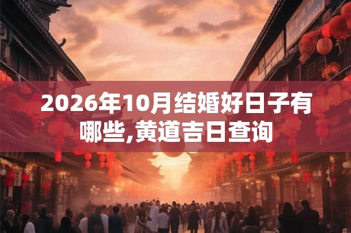 2026年10月结婚好日子有哪些,黄道吉日查询