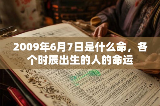 2009年6月7日是什么命,各个时辰出生的人的命运 2009年6月7日是什么命,各个时辰出生的人的命运