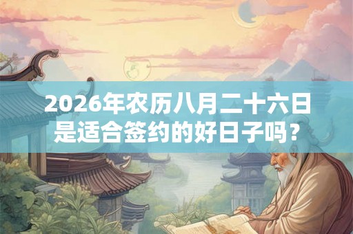 2026年农历八月二十六日是适合签约的好日子吗? 2026年农历八月二十六日是适合签约的好日子吗?