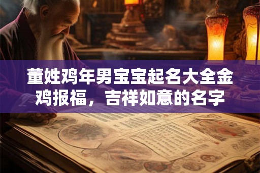 董姓鸡年男宝宝起名大全金鸡报福，吉祥如意的名字
