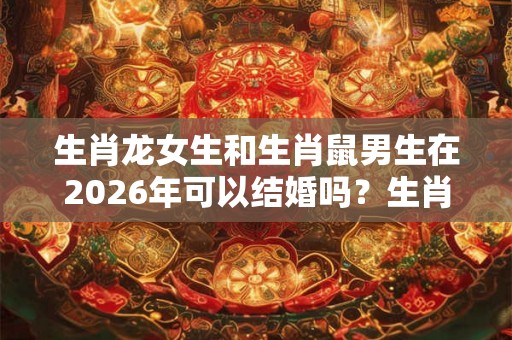 生肖龙女生和生肖鼠男生在2026年可以结婚吗？生肖鼠的缺点有哪些？