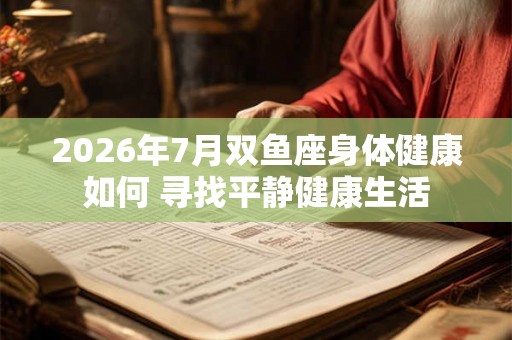 2026年7月双鱼座身体健康如何 寻找平静健康生活 2026年7月双鱼座身体健康如何 寻找平静健康生活