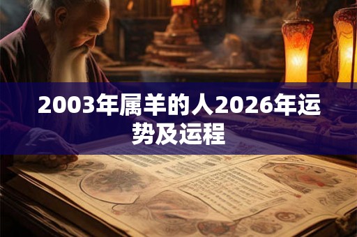 2003年属羊的人2026年运势及运程