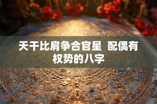 天干比肩争合官星  配偶有权势的八字