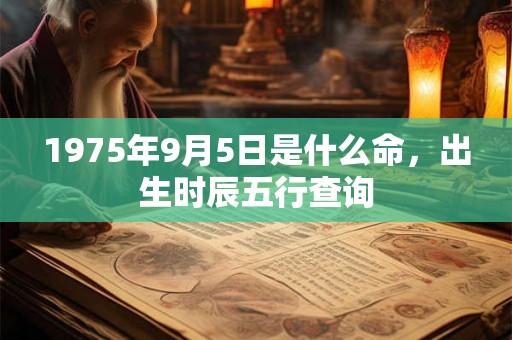 1975年9月5日是什么命，出生时辰五行查询
