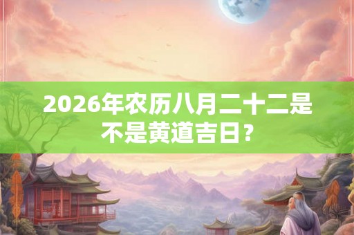 2026年农历八月二十二是不是黄道吉日？