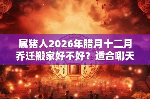 属猪人2026年腊月十二月乔迁搬家好不好？适合哪天搬家？