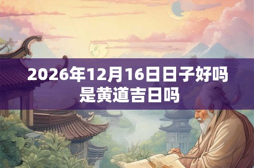 2026年12月16日日子好吗 是黄道吉日吗 2026年12月16日日子好吗 是黄道吉日吗