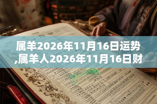 属羊2026年11月16日运势,属羊人2026年11月16日财运,生肖羊2026年11月16日运势