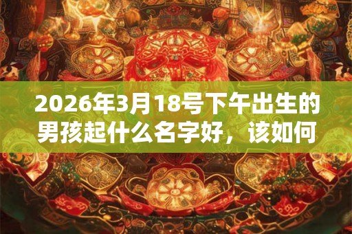 2026年3月18号下午出生的男孩起什么名字好，该如何取名？