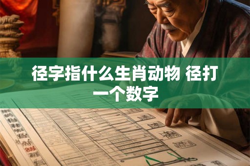 径字指什么生肖动物 径打一个数字