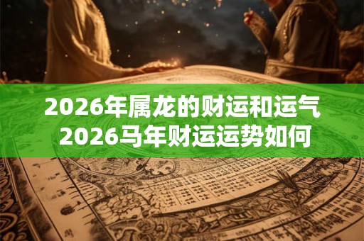 2026年属龙的财运和运气 2026马年财运运势如何