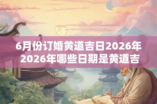 6月份订婚黄道吉日2026年 2026年哪些日期是黄道吉日适合在6月份订婚