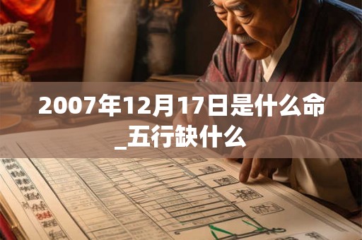 2007年12月17日是什么命_五行缺什么