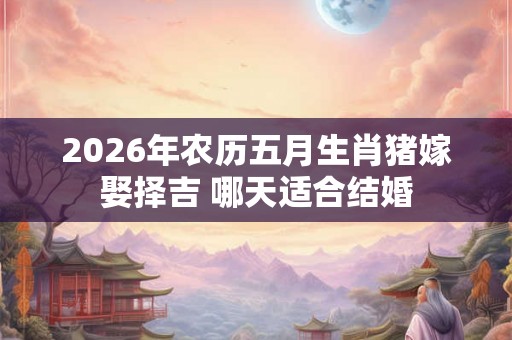 2026年农历五月生肖猪嫁娶择吉 哪天适合结婚