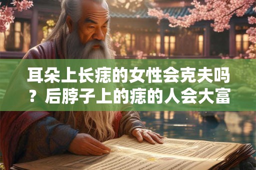 耳朵上长痣的女性会克夫吗？后脖子上的痣的人会大富大贵吗？