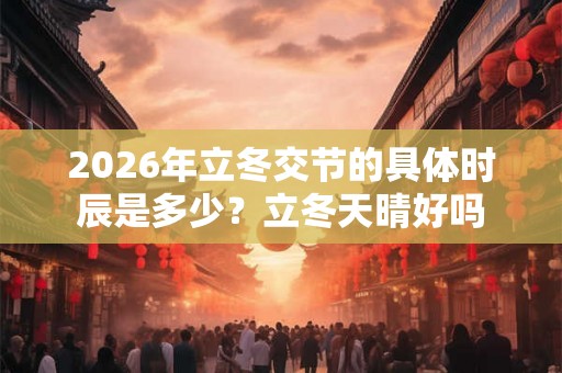 2026年立冬交节的具体时辰是多少？立冬天晴好吗