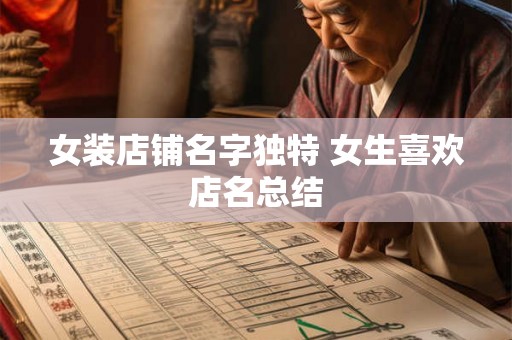 女装店铺名字独特 女生喜欢店名总结