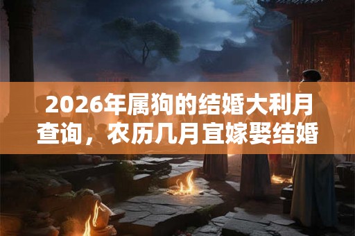 2026年属狗的结婚大利月查询，农历几月宜嫁娶结婚