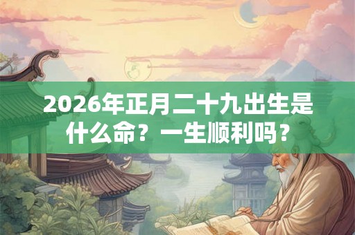 2026年正月二十九出生是什么命？一生顺利吗？
