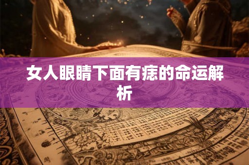 女人眼睛下面有痣的命运解析