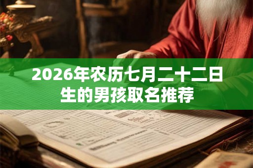 2026年农历七月二十二日生的男孩取名推荐