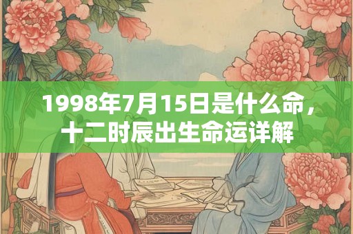 1998年7月15日是什么命,十二时辰出生命运详解 1998年7月15日是什么命,十二时辰出生命运详解