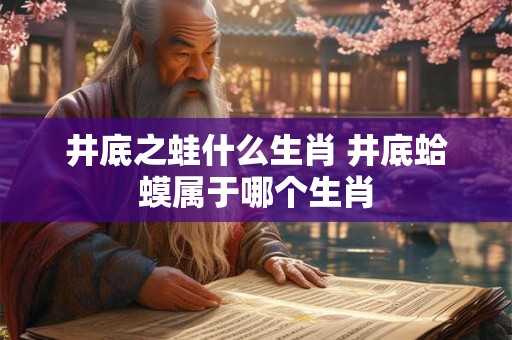 井底之蛙什么生肖 井底蛤蟆属于哪个生肖