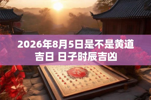 2026年8月5日是不是黄道吉日 日子时辰吉凶