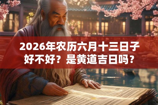 2026年农历六月十三日子好不好？是黄道吉日吗？