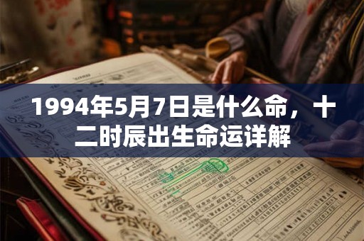 1994年5月7日是什么命，十二时辰出生命运详解