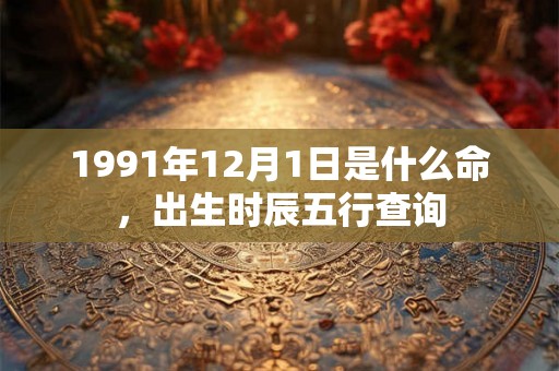 1991年12月1日是什么命，出生时辰五行查询