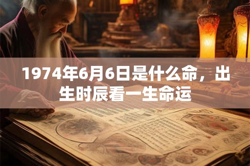 1974年6月6日是什么命，出生时辰看一生命运