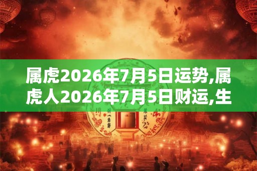 属虎2026年7月5日运势,属虎人2026年7月5日财运,生肖虎2026年7月5日运势