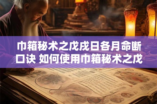 巾箱秘术之戊戌日各月命断口诀 如何使用巾箱秘术之戊戌日各月命断口诀 巾箱秘术之戊戌日各月命断口诀 如何使用巾箱秘术之戊戌日各月命断口诀