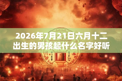 2026年7月21日六月十二出生的男孩起什么名字好听